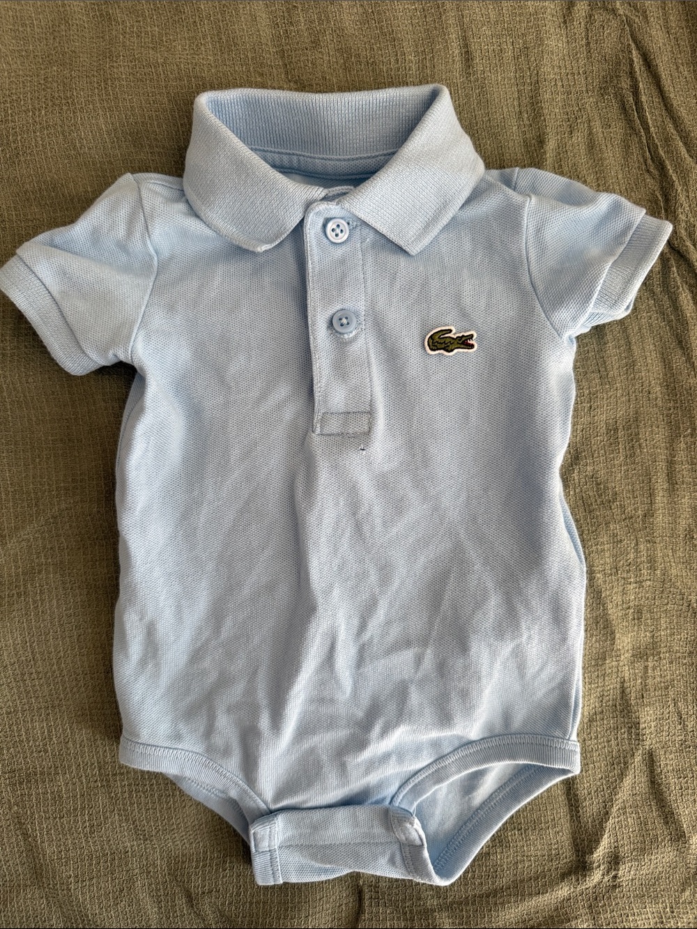 Lacoste Light Blue Short-Sleeve Polo Bodysuit